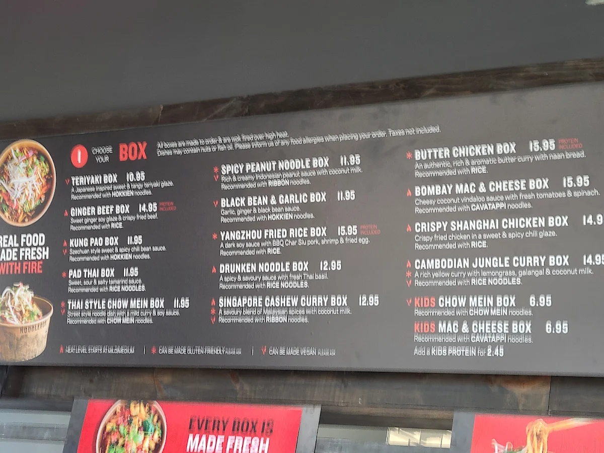 Menu, Noodlebox