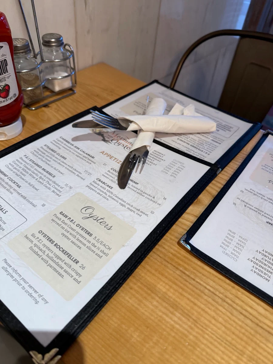 Menu, The Mermaid
