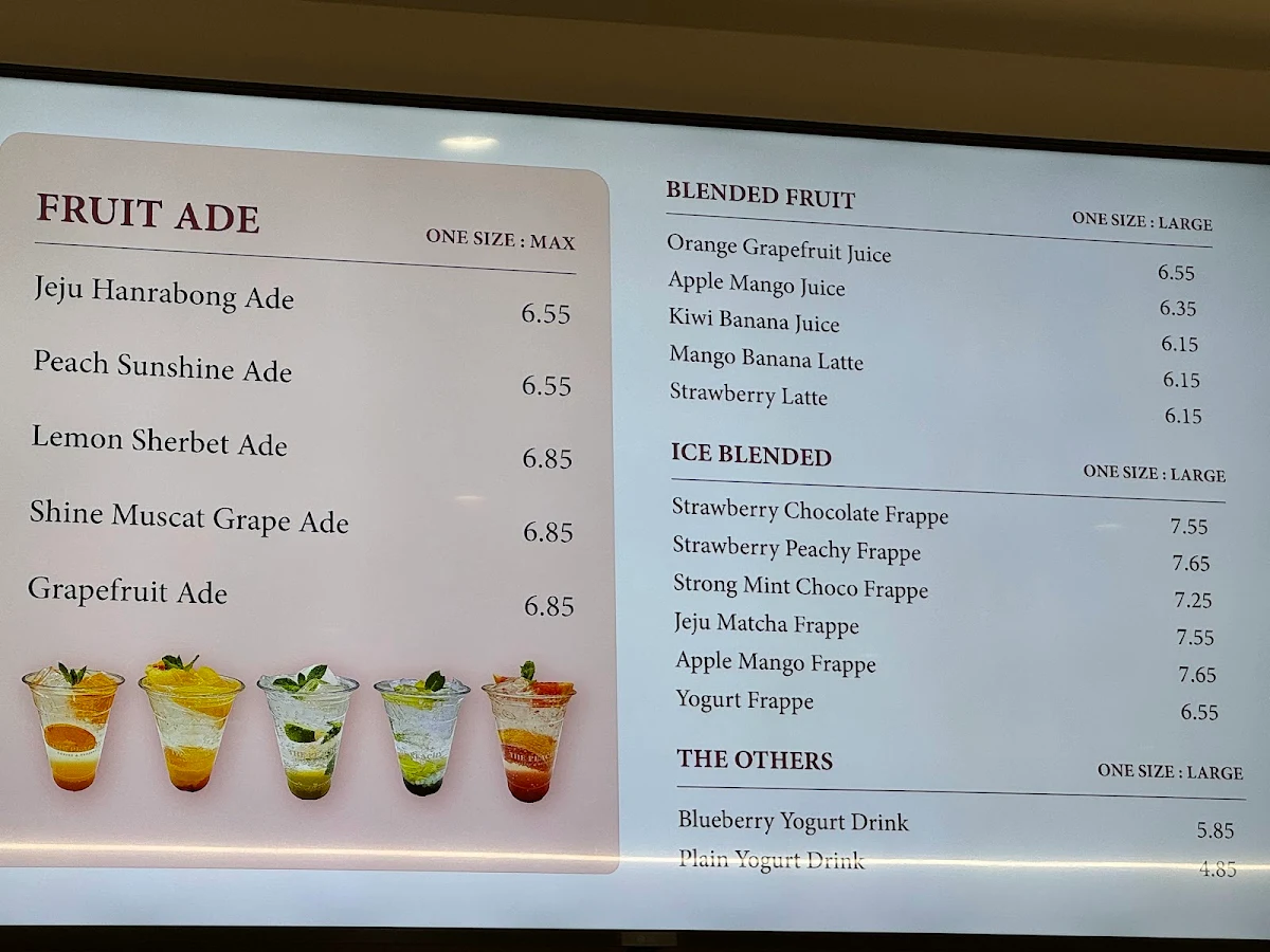 Menu, The Peachy (North York)