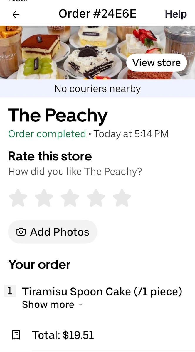 Menu, The Peachy (North York)