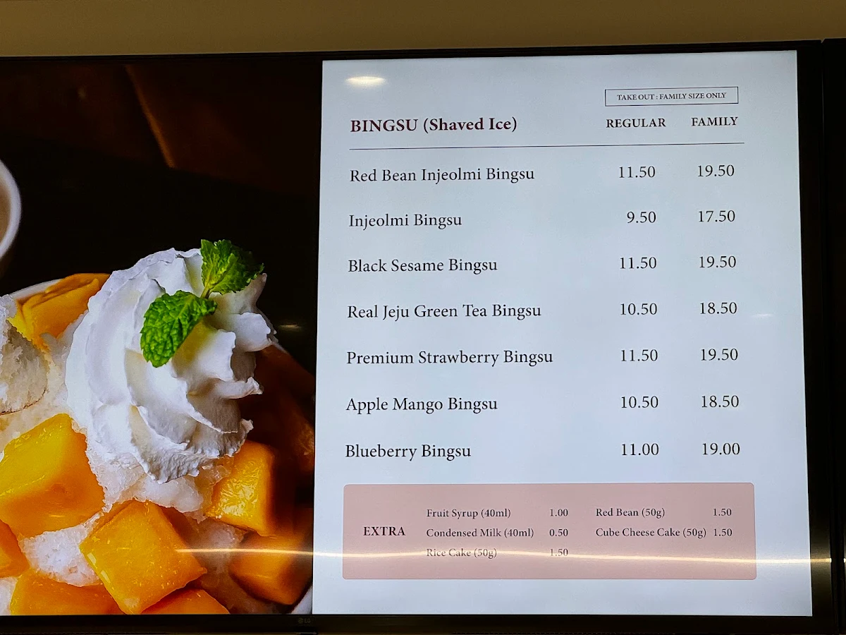 Menu, The Peachy (North York)
