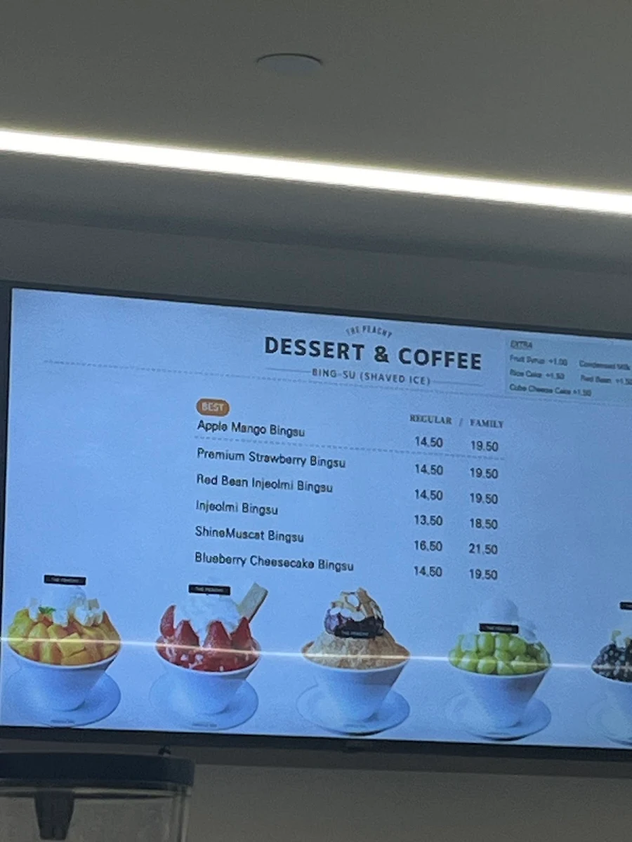 Menu, The Peachy (North York)