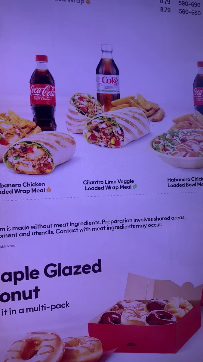 Menu, Tim Hortons