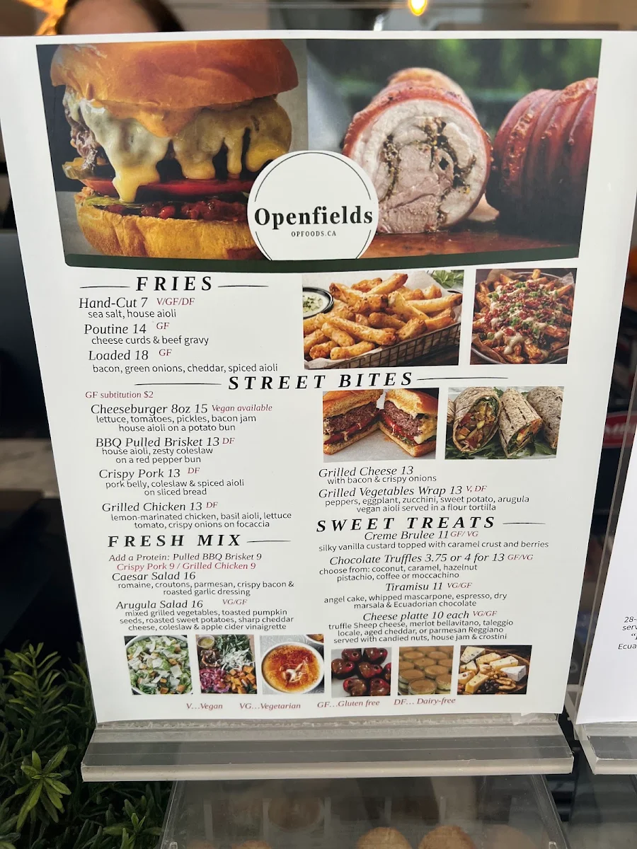 Menu, Openfields