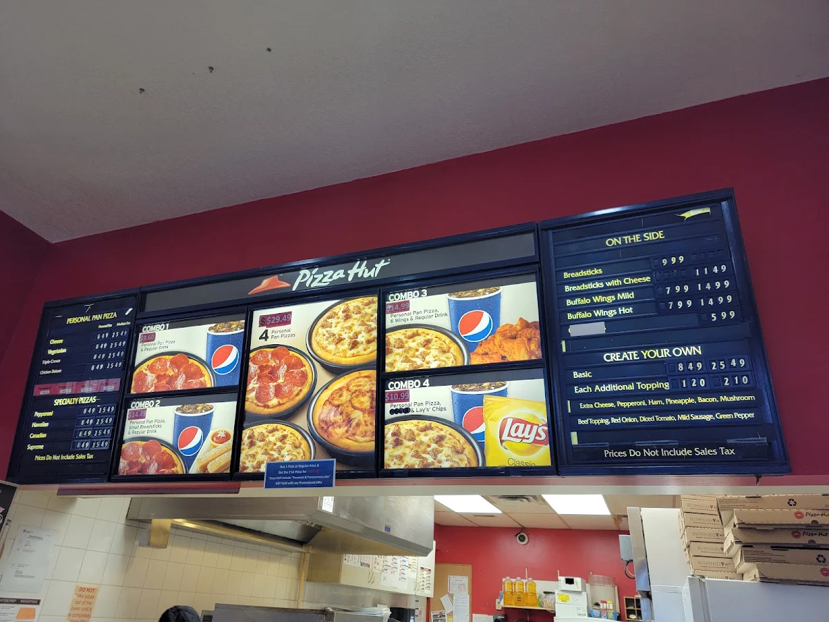 Menu, Pizza Hut Express