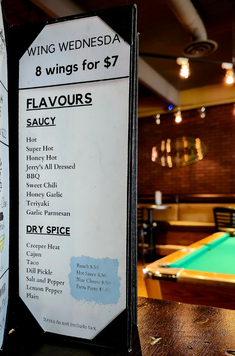 Menu, Murph's Pub & Grill