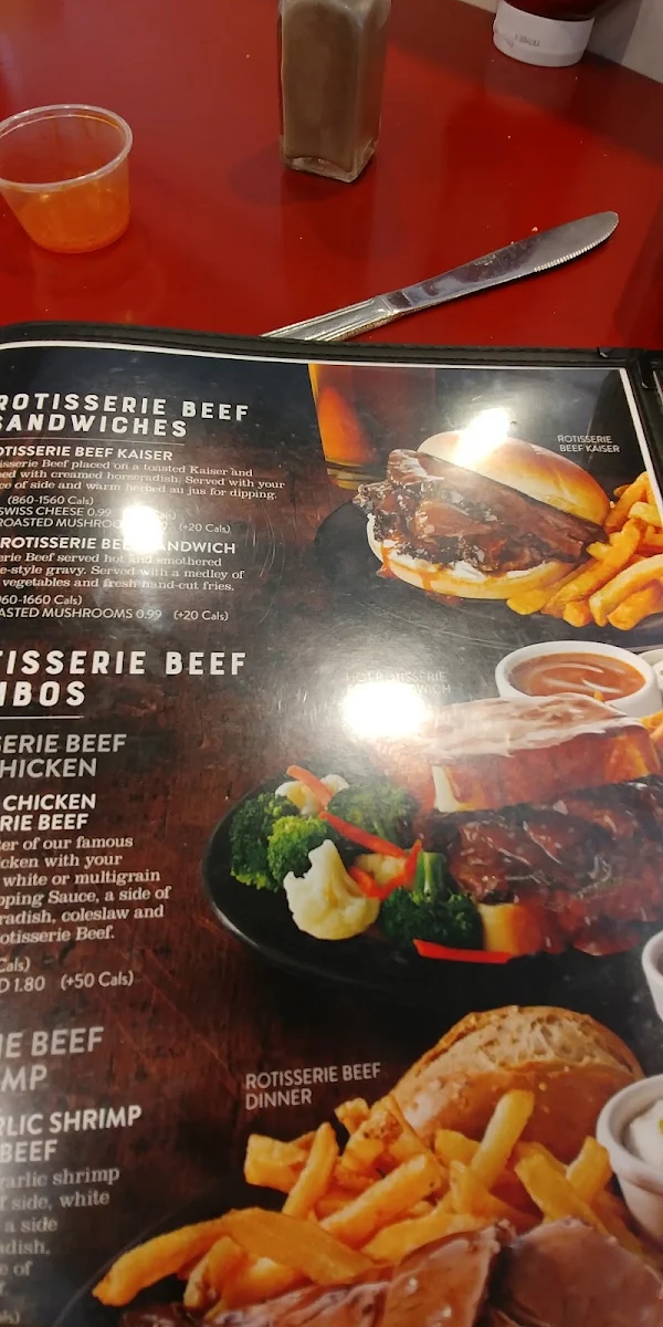 Menu, Swiss Chalet