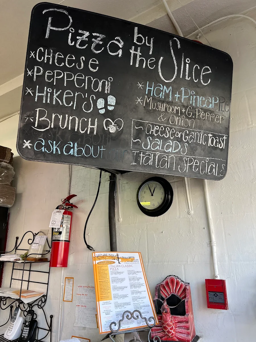 Menu, Deep Cove Pizza