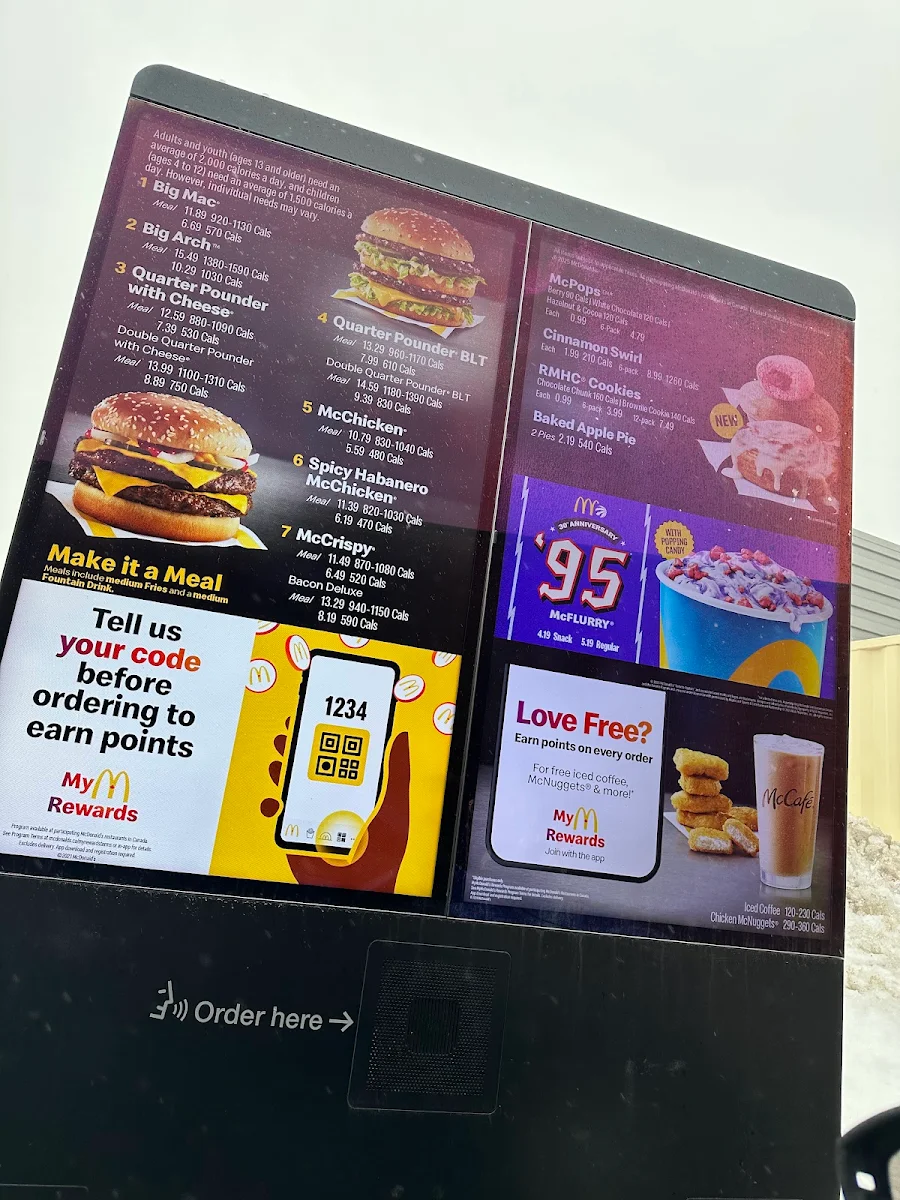 Menu, McDonald's