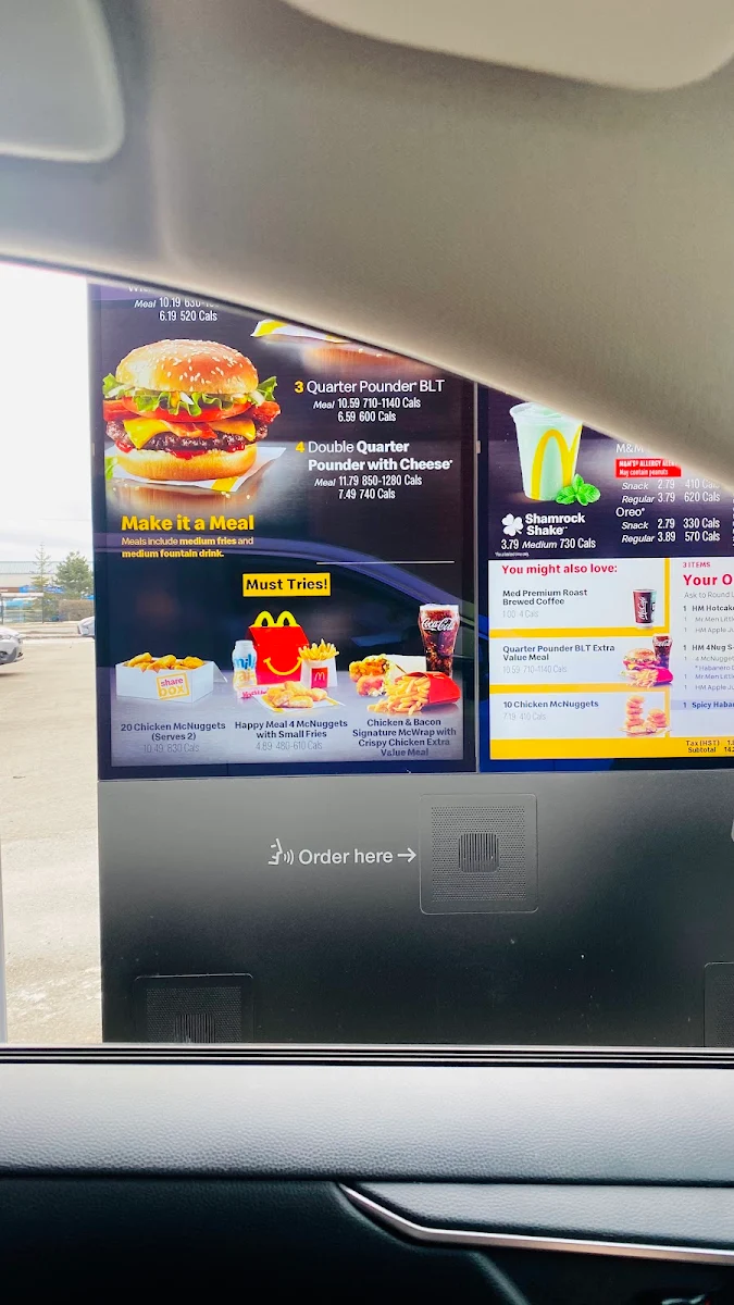 Menu, McDonald's