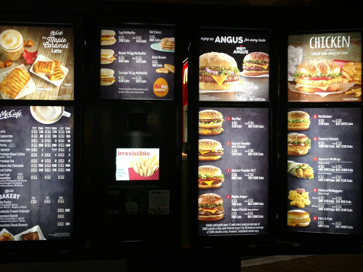 Menu, McDonald's