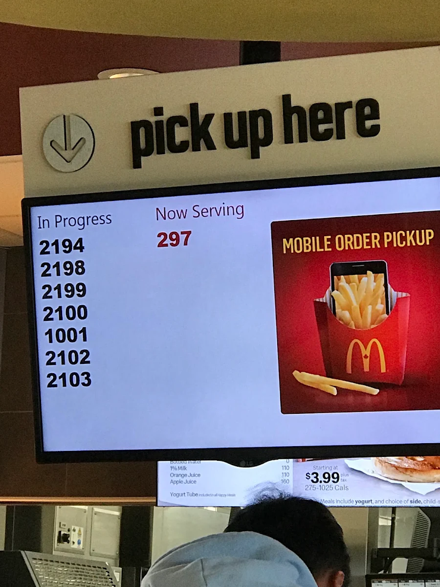 Menu, McDonald's