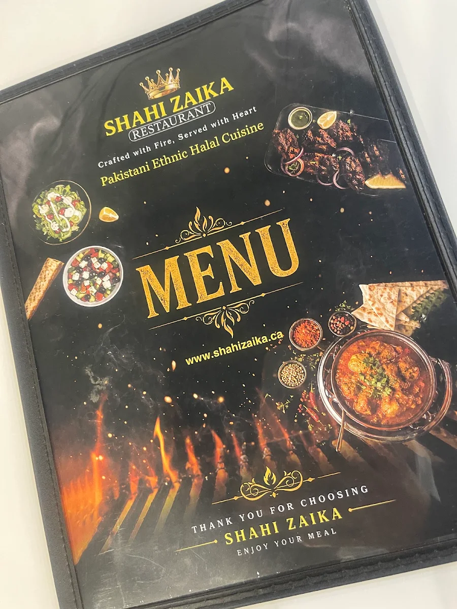 Menu, Shahi Zaika Restaurant
