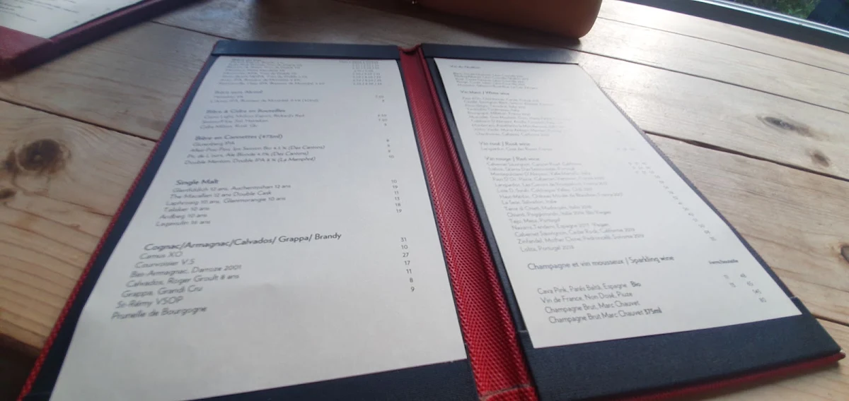 Menu, Burger Pub