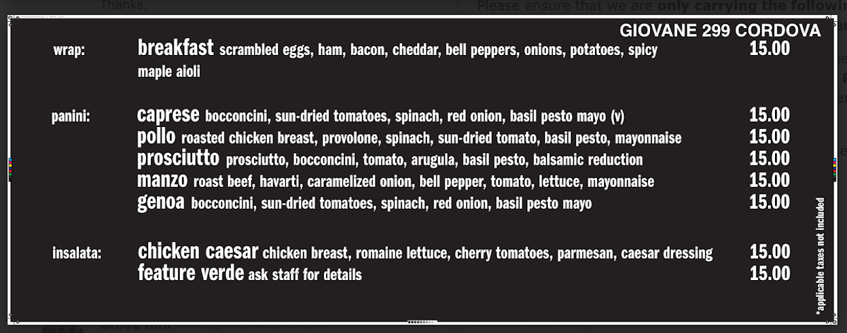 Menu photo 1