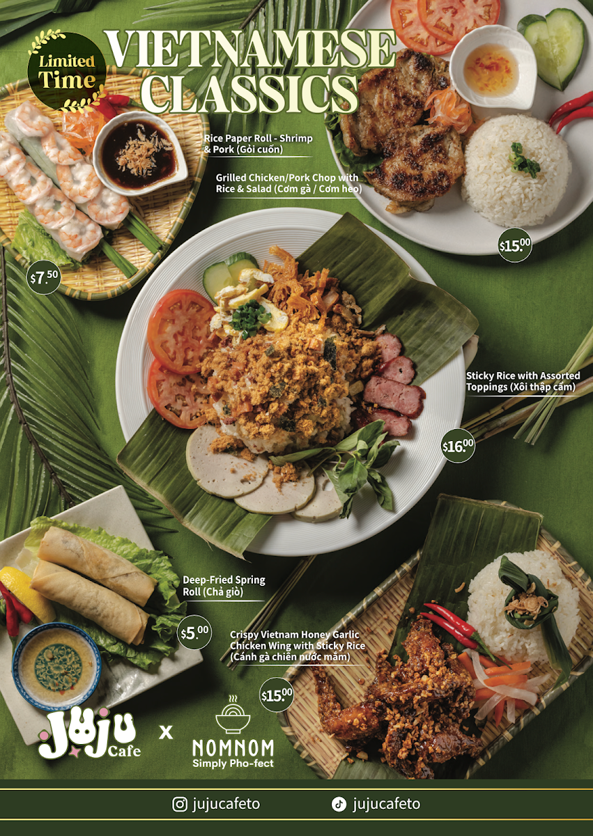 Menu, Juju Cafe & Board Games