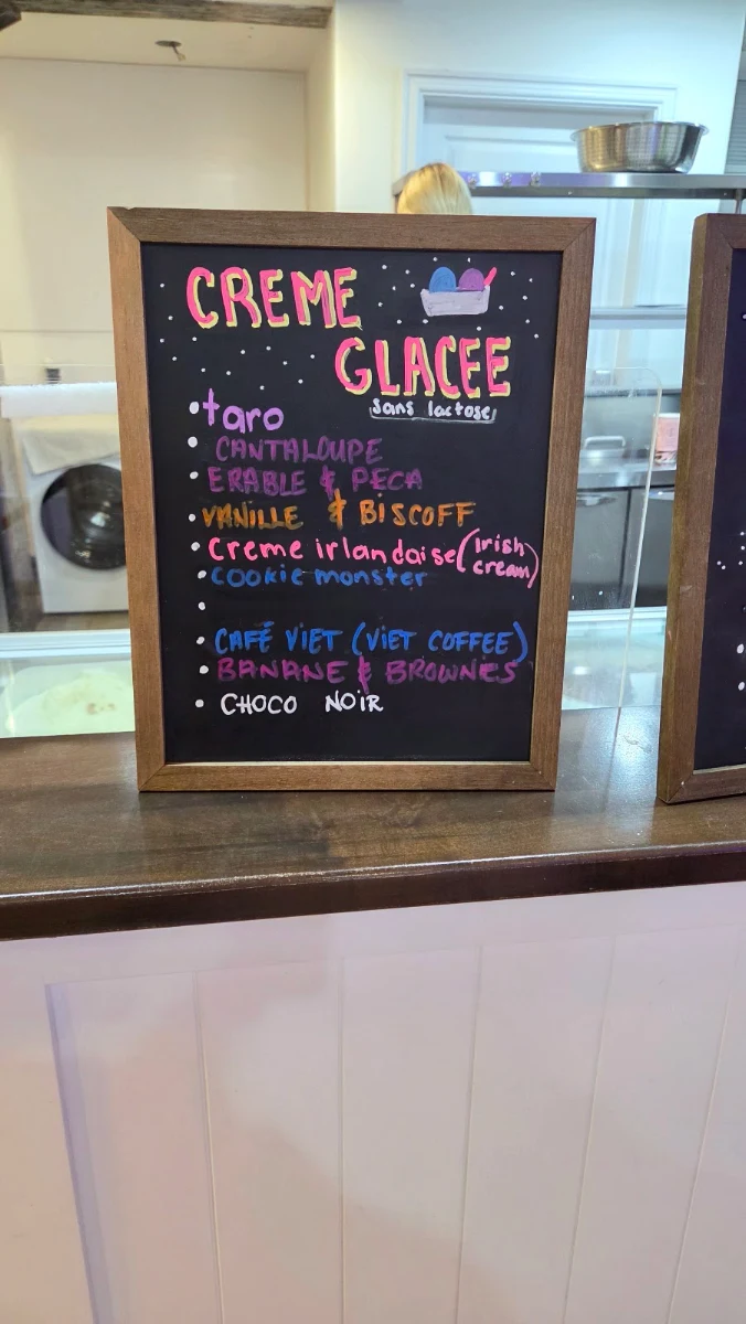 Menu, CA LEM Crèmerie Creamery (Old Port) ice cream