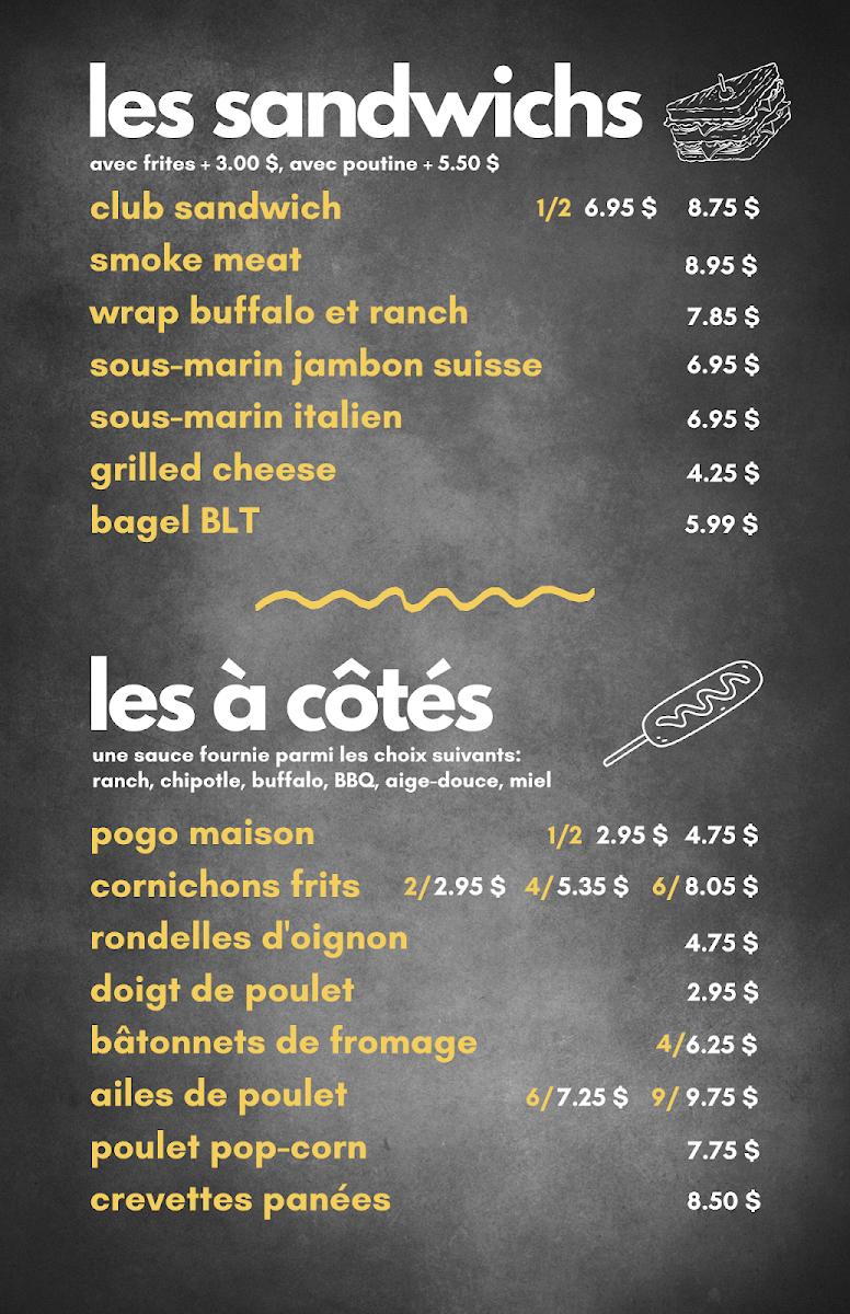 Menu, Le P'tit Repaire