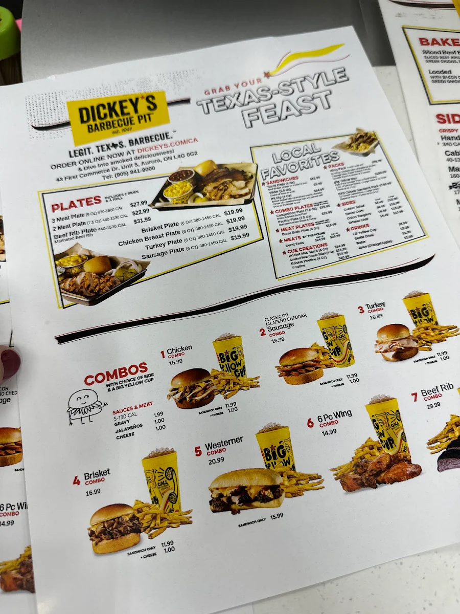 Menu, Dickey's Barbecue Pit