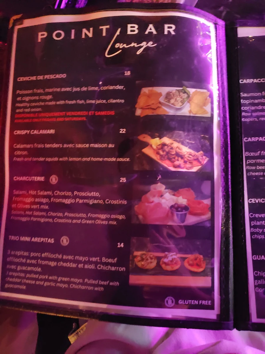 Menu, El Lounge Resto-Bar