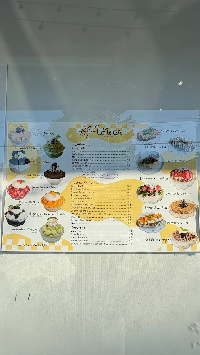 Menu, Fluffle Cafe