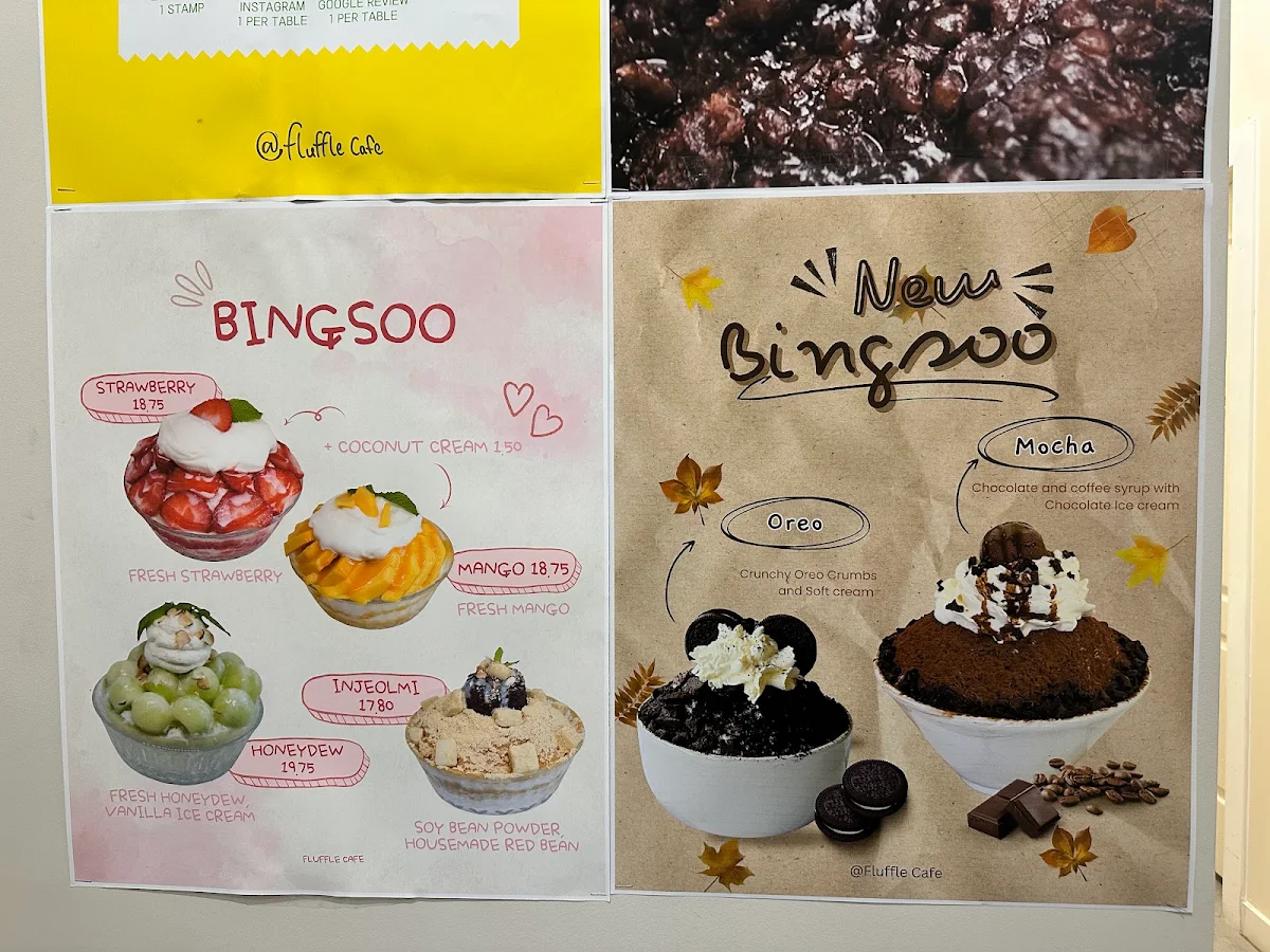 Menu, Fluffle Cafe