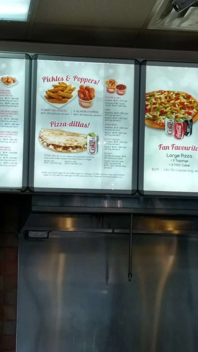 Menu, Pizza Pizza