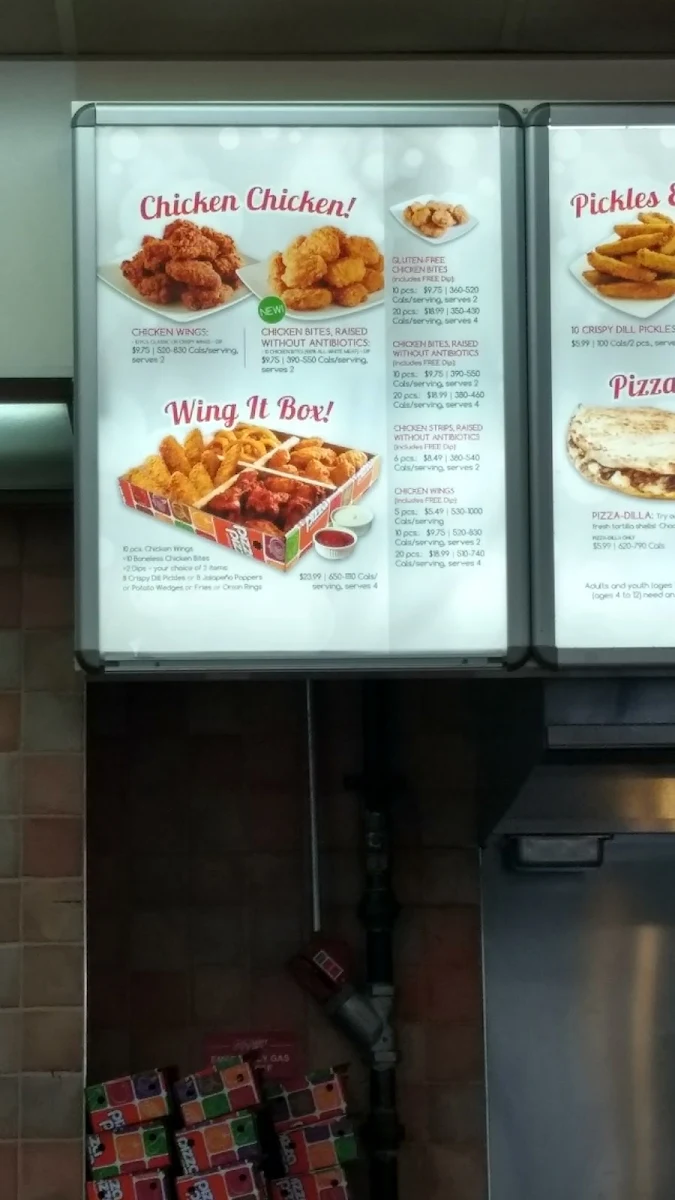 Menu, Pizza Pizza