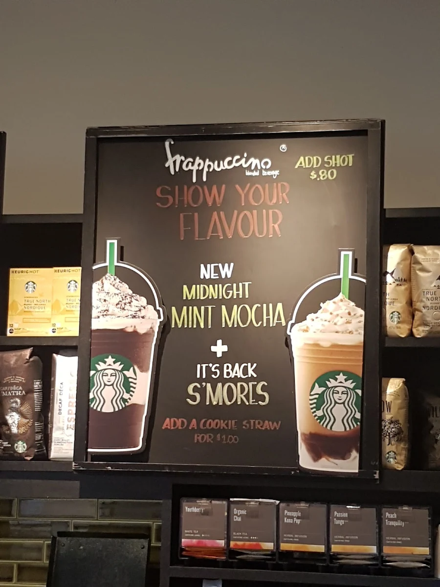 Menu, Starbucks Coffee Company