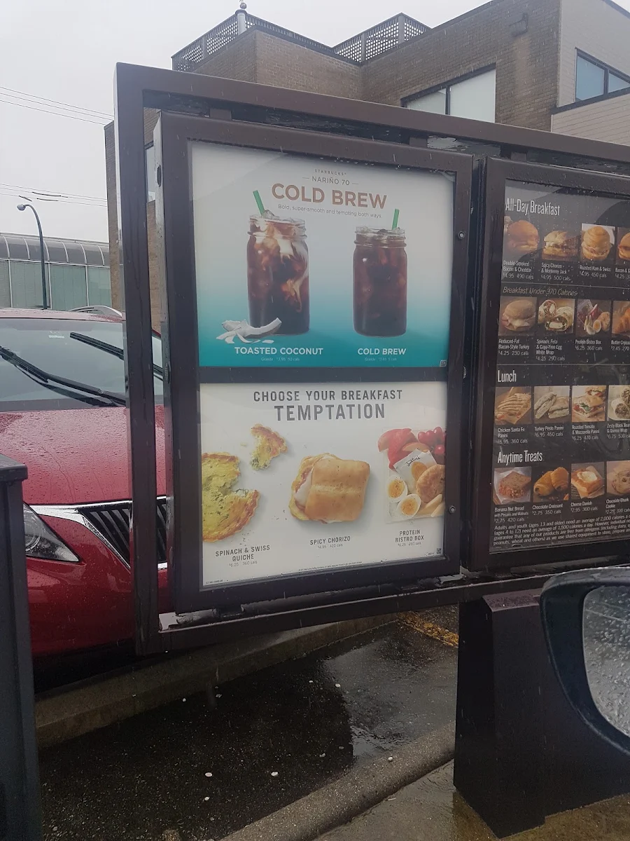 Menu, Starbucks Coffee Company