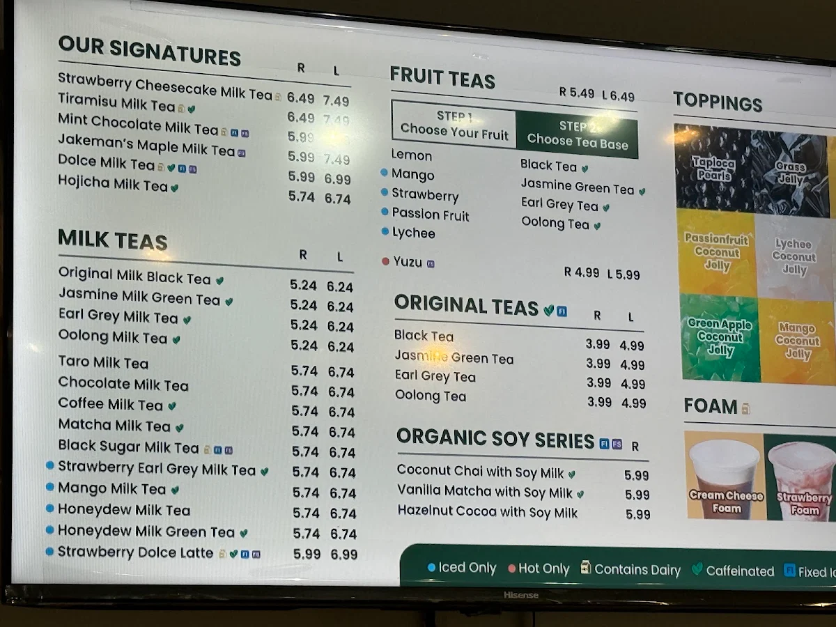 Menu, Palgong Tea Annex