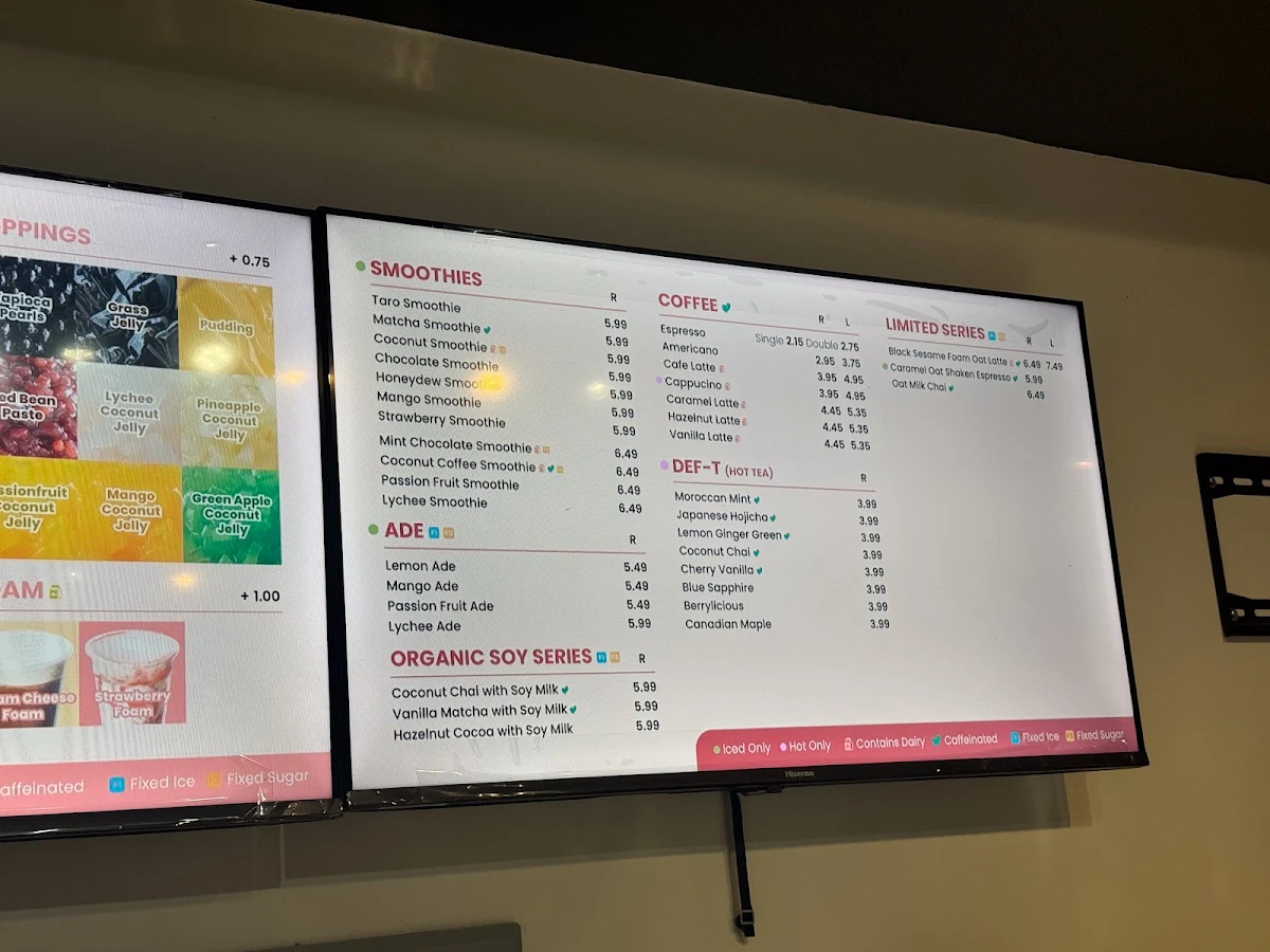 Menu, Palgong Tea Annex