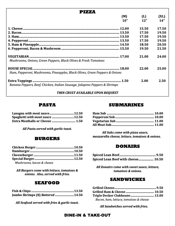 Menu, AC PUB