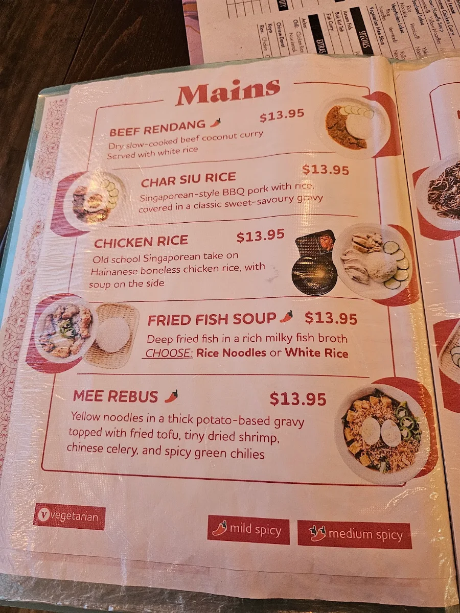 Menu, Shiok Canteen