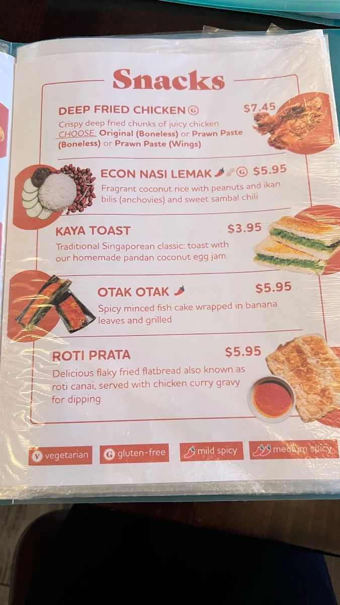 Menu, Shiok Canteen