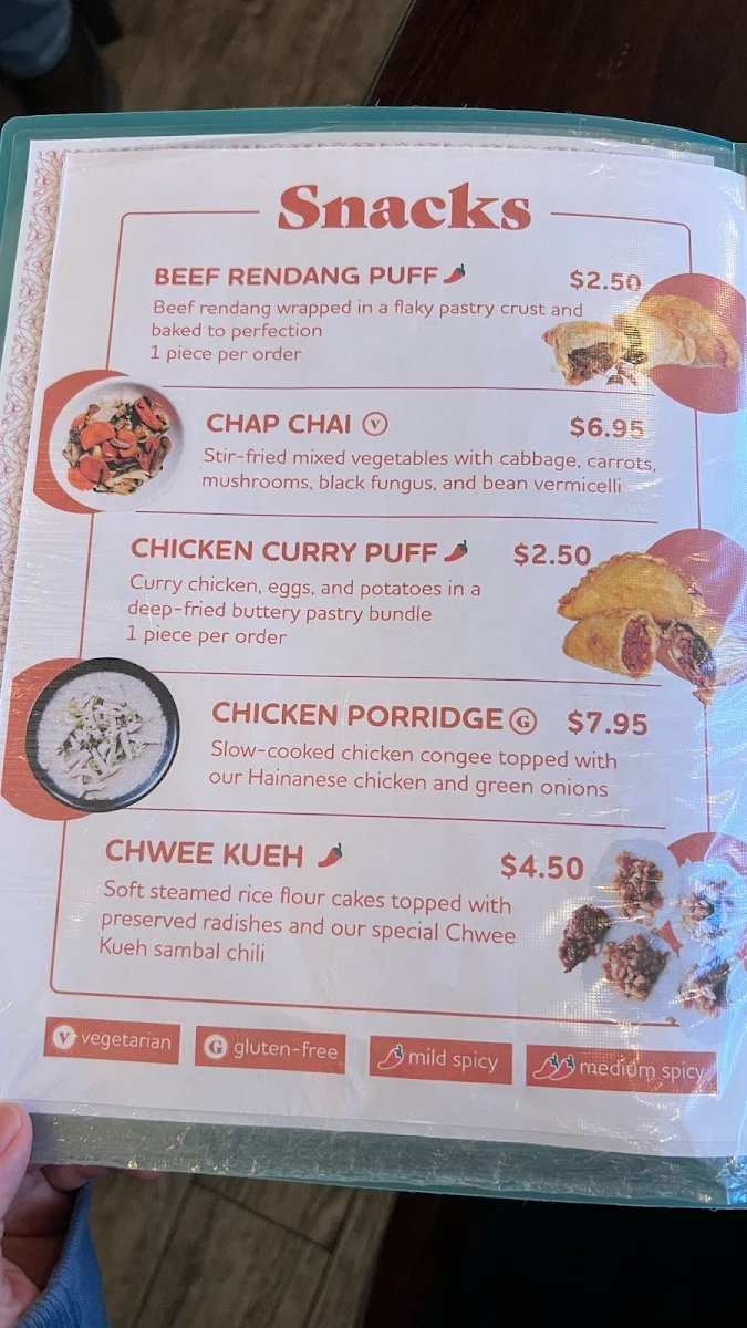 Menu, Shiok Canteen