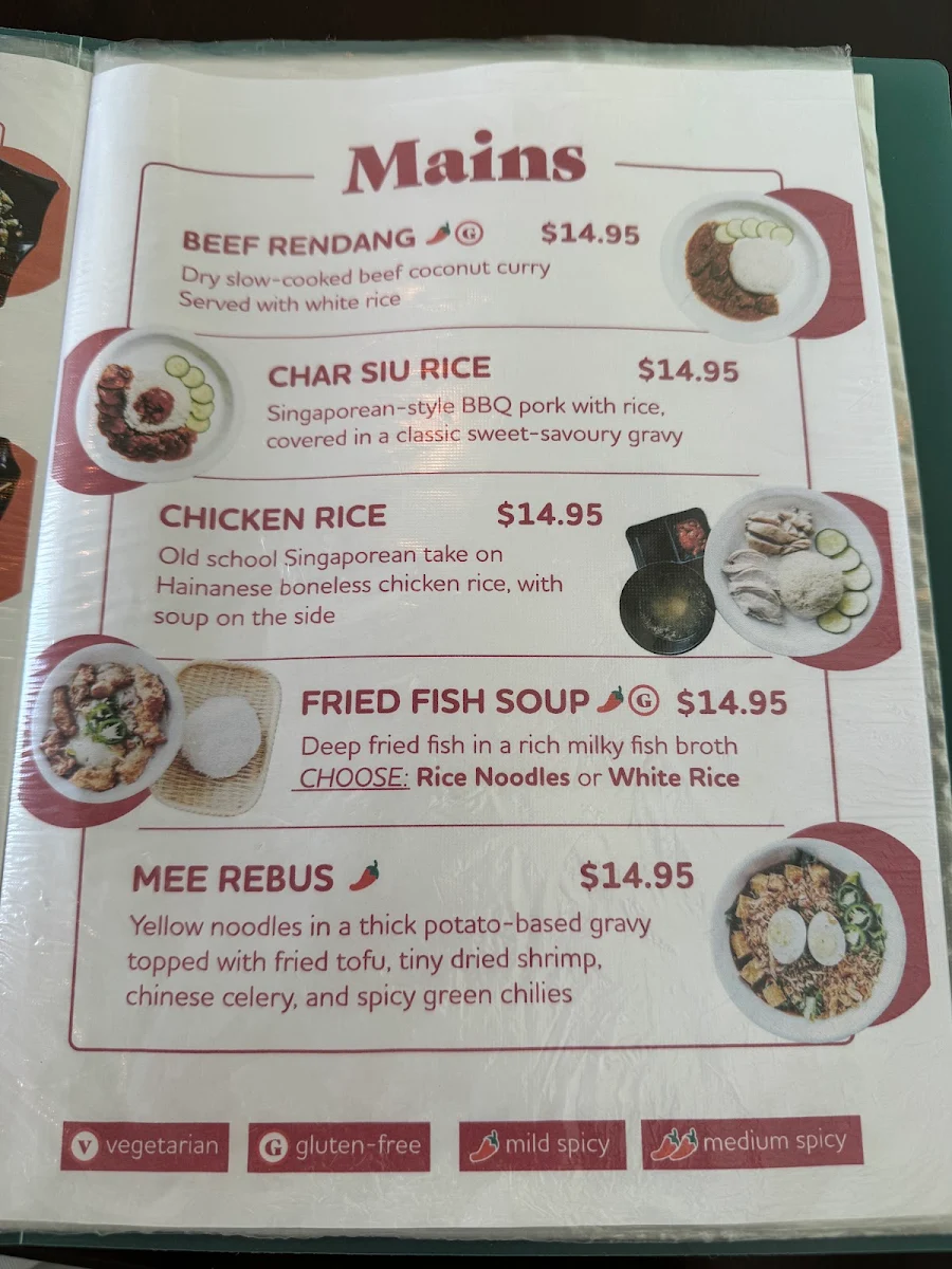 Menu, Shiok Canteen