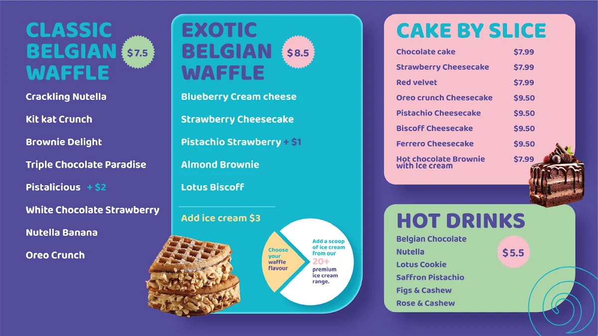Menu, Desserto Kitchener