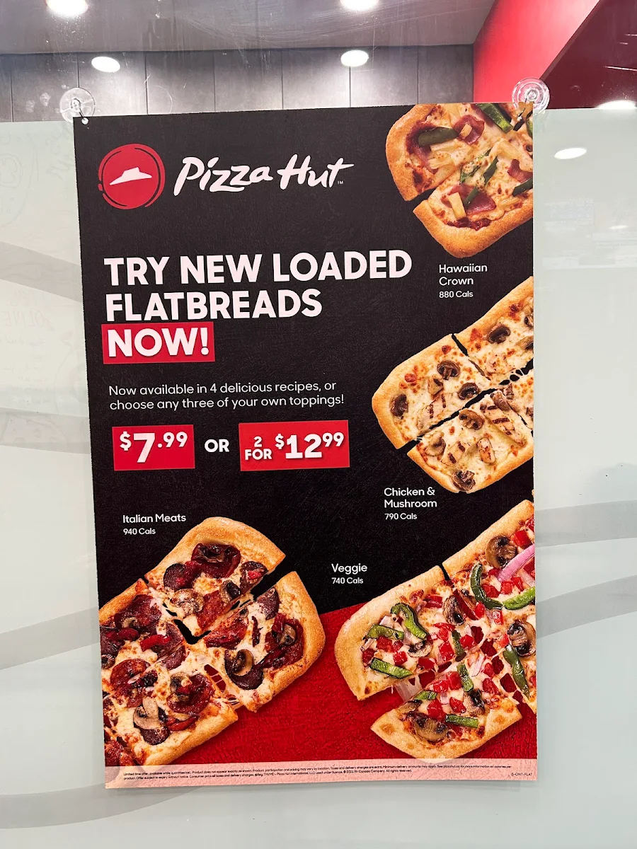 Menu, Pizza Hut Milton