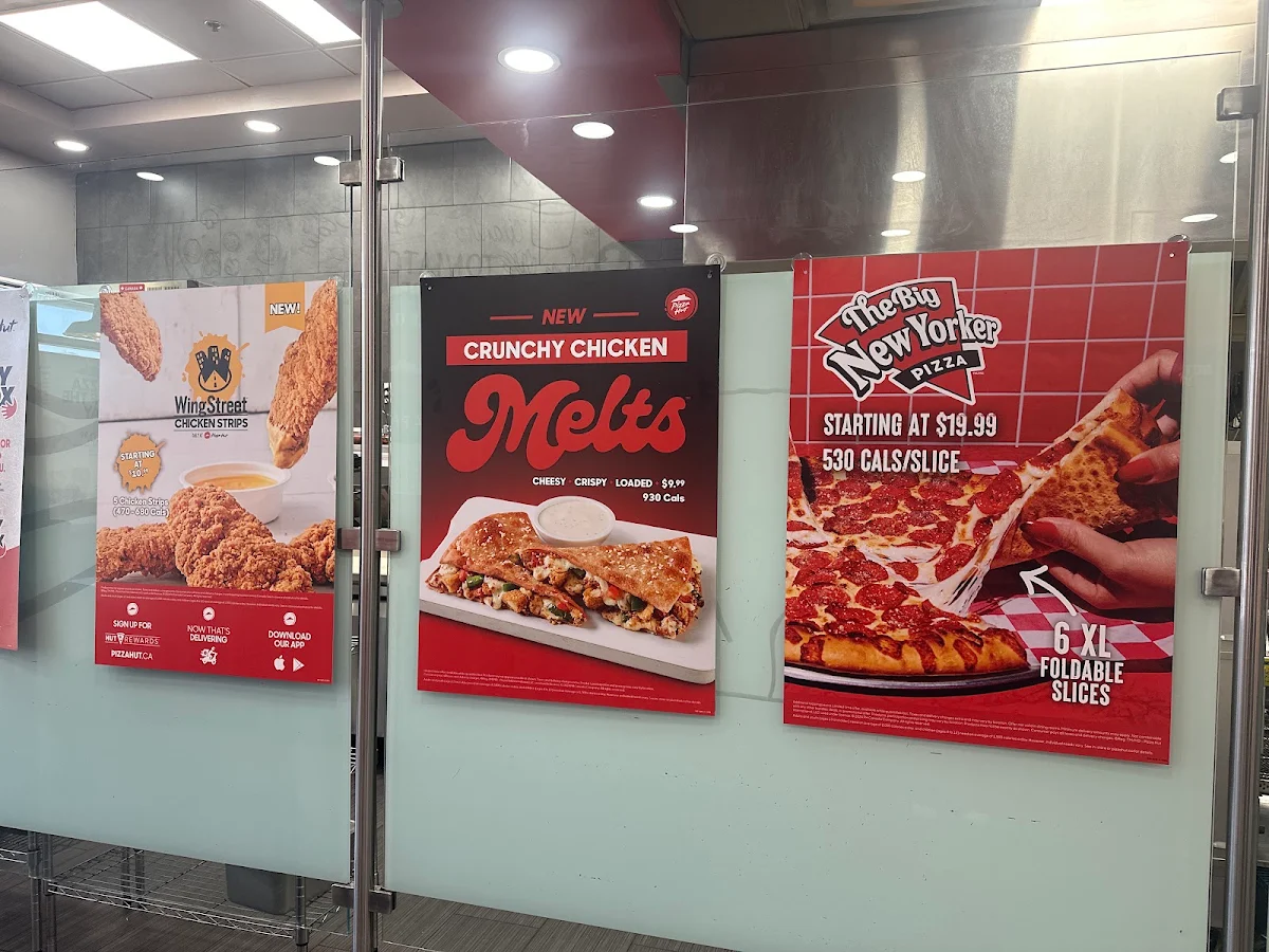 Menu, Pizza Hut Milton