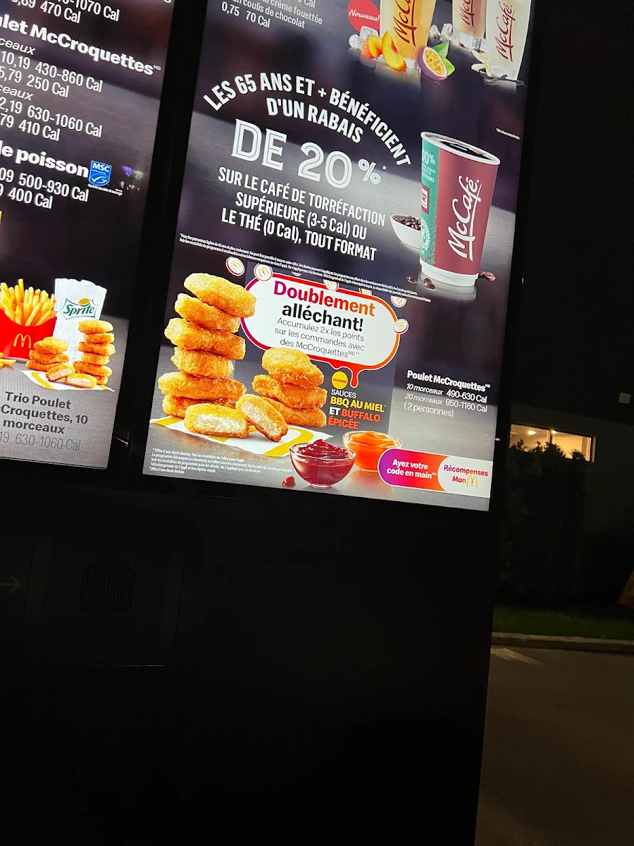 Menu, McDonald's