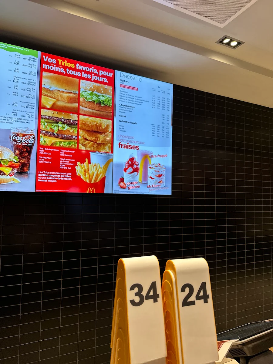 Menu, McDonald's