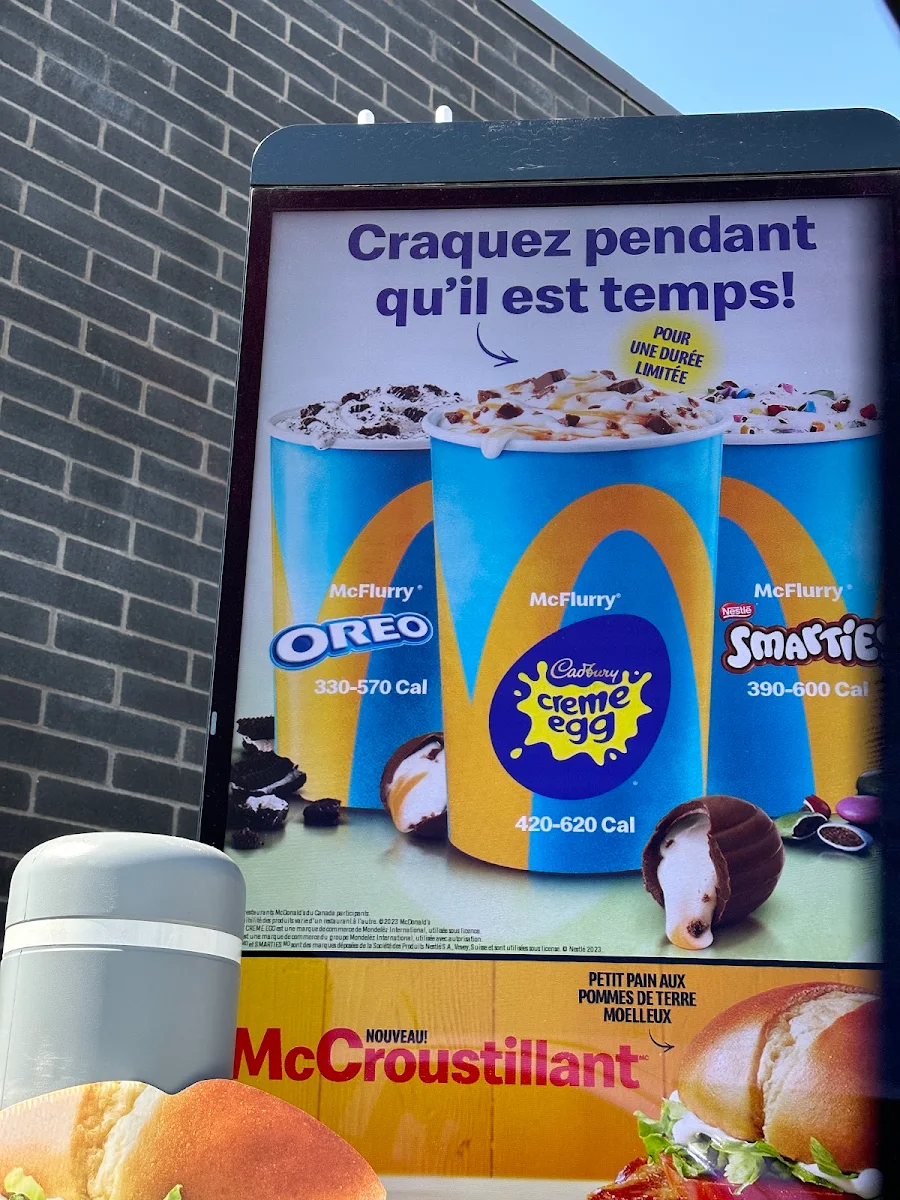 Menu, McDonald's