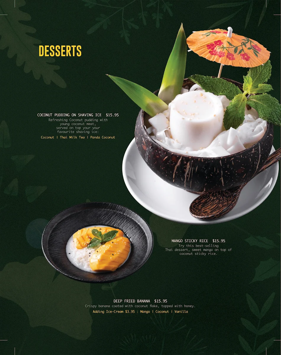 Menu, Thai House Cuisine