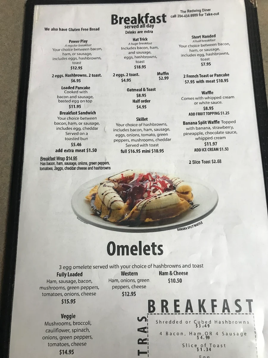 Menu, Red Wing Diner