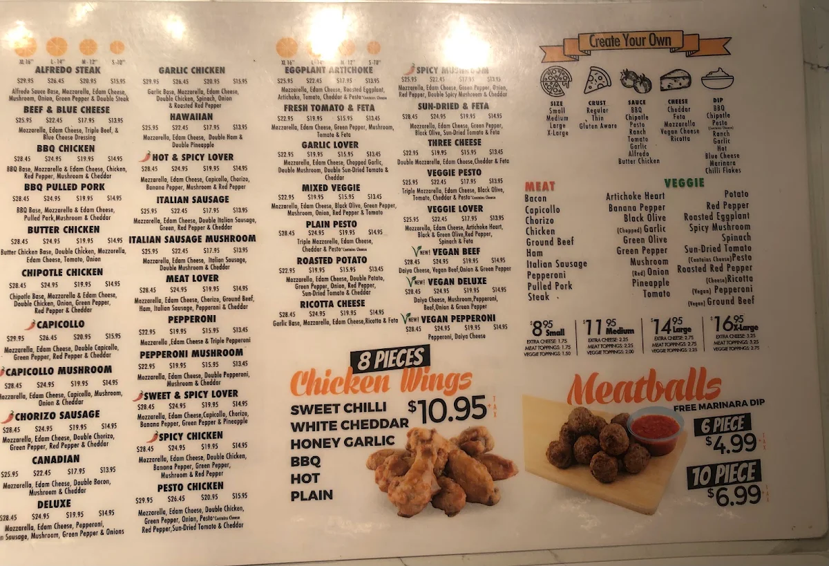 Menu, Uncle Fatih's Pizza - RICHMOND