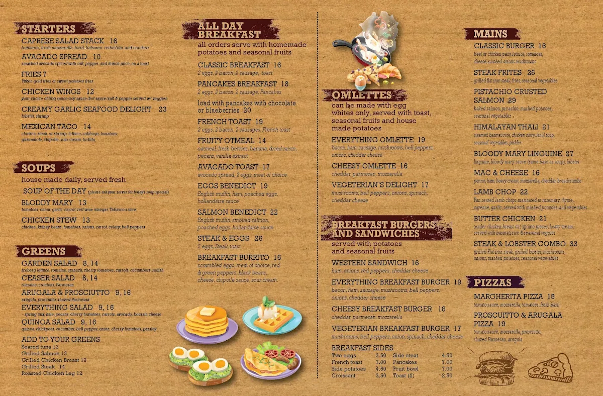 Menu, Eagle Ridge Eatery & Cafe