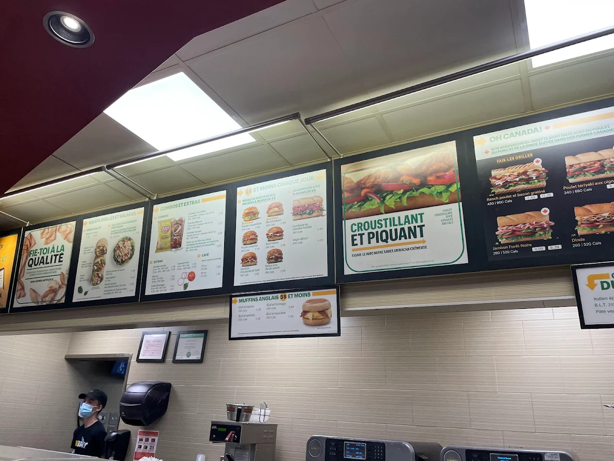 Menu, Subway