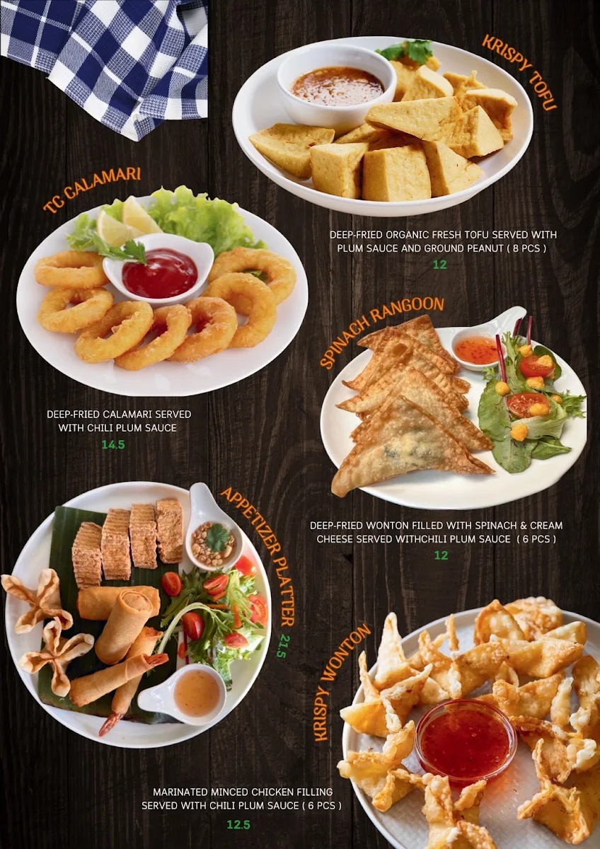 Menu, Thai Chef Eatery