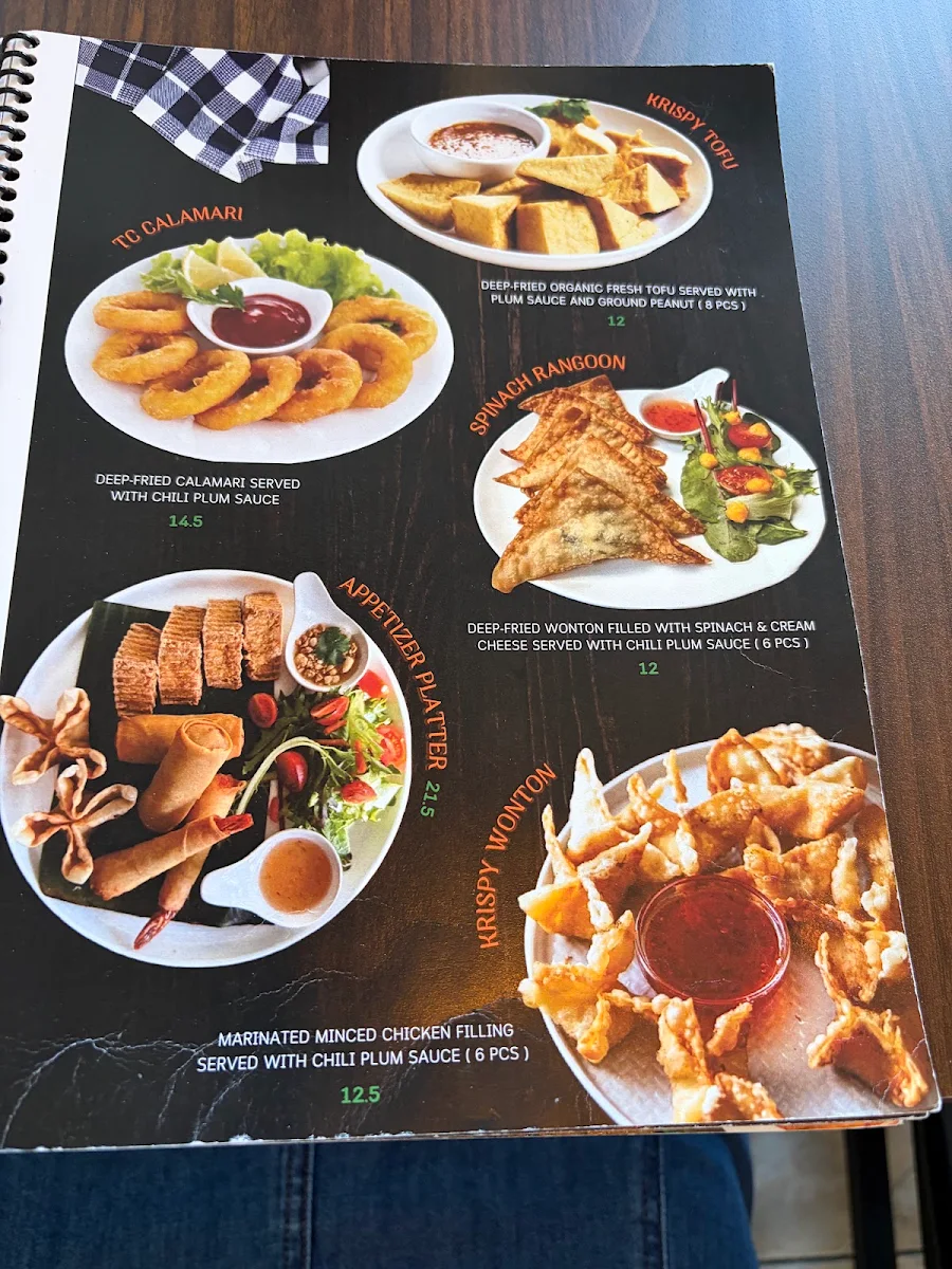 Menu, Thai Chef Eatery